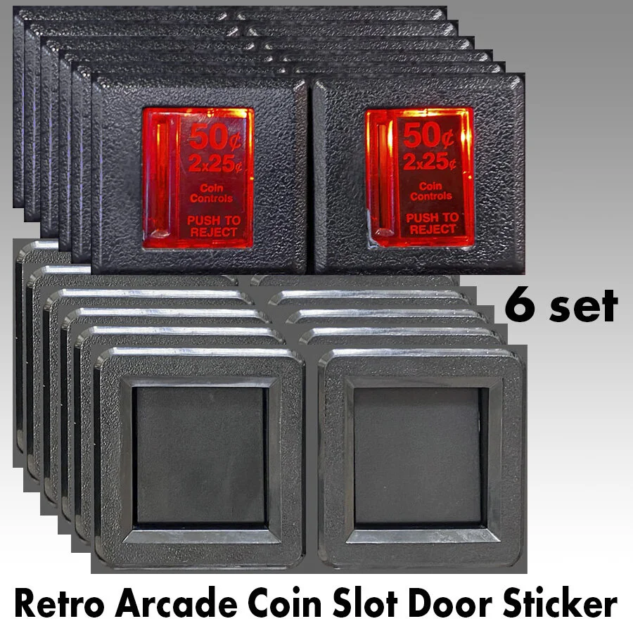 6+set+Retro+Arcade+Coin+Slot+